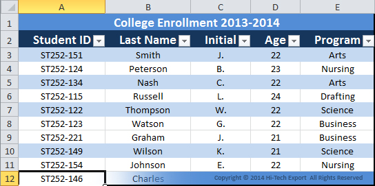 Accurate Data Entry in Excel Sheet